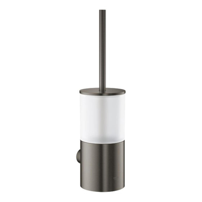 GROHE Atrio Toiletborstelhouder - wandmontage - rond - gesloten - brushed hard graphite