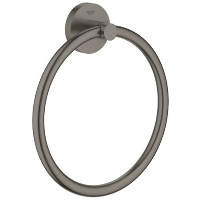 Grohe Essentials Handdoekring - 18cm - rond - brushed hard graphite (antraciet)