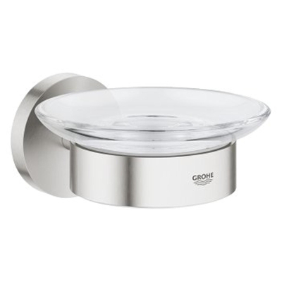 Grohe Essentials Zeepschaal - met houder - wandmontage - Supersteel (RVS)