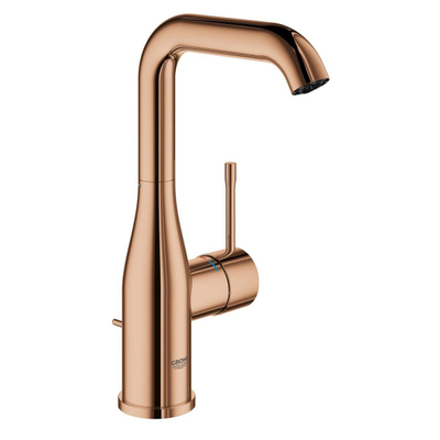 Grohe Essence New Wastafelkraan Opbouw - uitloop 12.7cm - L-size - hoge draaibare uitloop - waste - EcoJoy - warm sunset (koper)