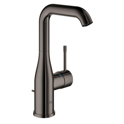 Grohe Essence New Wastafelkraan Opbouw - uitloop 12.7cm - L-size - hoge draaibare uitloop - waste - EcoJoy - hard graphite (antraciet)