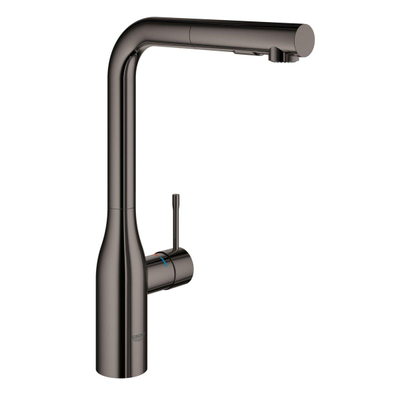 GROHE essence new robinet de cuisine avec mousseur extractible douchette pivotant 360° Hard graphite brillant (anthracite)