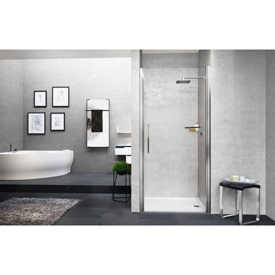 Novellini Young 2.0 1B draaideur voor nis 87/91x200cm zwart/helder