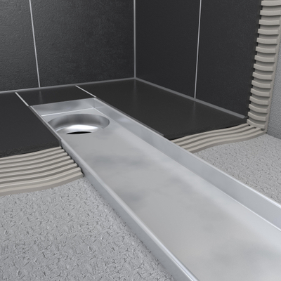 Easy Drain Multi élément encastré acier inoxydable sans bride garde d'eau excentrique 30/35/50mm 90cm profondeur d'encastrement à partir de 79mm avec sortie latérale