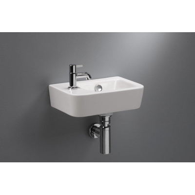 Royal Plaza Capella lave-mains 37x24,5x13,5cm 1 trou de robinet à gauche avec trop-plein blanc