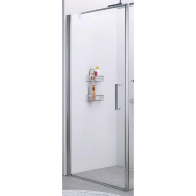 Novellini Giada porte pivotante G 90/93x195cm gauche profil chrome mat et verre transparent