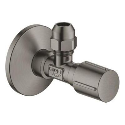 GROHE Robinet d'équerre auto-freinant avec anneau teflon 1/2"x3/8" avec poignée métale Brushed Hard graphite brossé (anthracite)