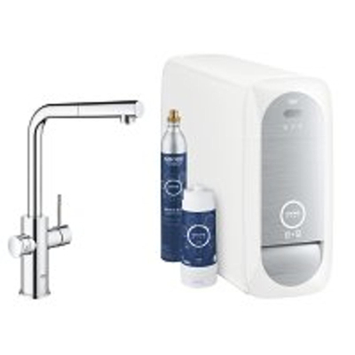 GROHE Blue Home Robinet de cuisine - bec L duo extractible - chrome