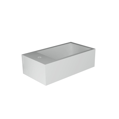 Royal plaza Merlot lave-mains 40x22cm 1 trou de robinet L s/s trop-plein blanc mat