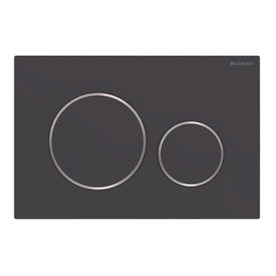 Geberit Sigma20 bedieningplaat met frontbediening voor toilet 24.6x16.4cm zwart mat TWEEDEKANS