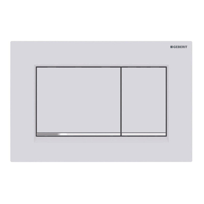 Geberit Sigma20 bedieningsplaat - 2-toets spoeling - rechthoekige knoppen - matwit/easy-to-clean - dualflush - mat wit