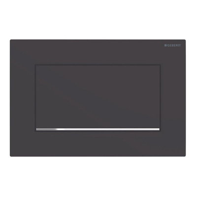 Geberit Sigma10 bedieningsplaat - 2-toets spoeling - rechthoekige knoppen - matzwart/glans chroom/matzw - mat zwart