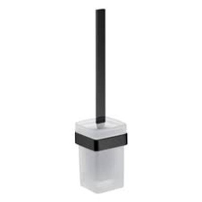 Emco Loft Garniture de balai de WC avec insert en verre L noir