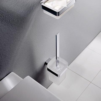 Emco Loft Garniture de balai de WC avec insert en verre L noir