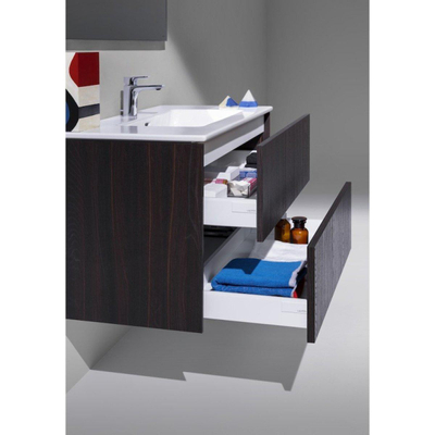 Laufen Pro S + Base Pack wastafel 100x61x50cm met kraangat met overloop incl. meubel met 2 laden keramiek/hout mat wit mat