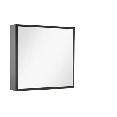 Vt wonen baden Stock spiegelkast links 60 x 60 cm. black combibox stopcontact en schakelaar SHOWROOMMODEL