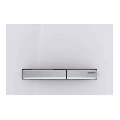 Geberit Sigma50 bedieningsplaat - 2-toets spoeling - vierkant - dualflush - wit glans chroom
