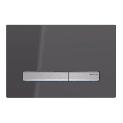 Geberit Sigma50 bedieningsplaat - 2-toets spoeling - vierkant - spiegelend rookglas - dualflush - hoogglans rookglas chroom antraciet