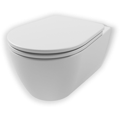 Royal Plaza Kolor Belbo wandcloset verkort 48,5cm zonder spoelrand diepsp. wit