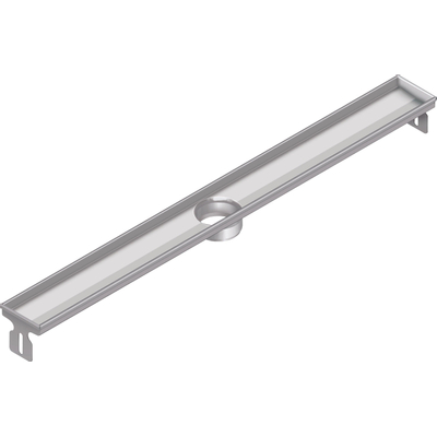 Aco FlexDrain E ShowerDrain Caniveau de douche en acier inoxydable rehausse sans bride 1187 mm (sans grille/corps de siphon/piège à odeurs) avec sortie verticale