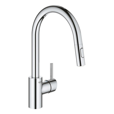 Grohe Concetto Keukenkraan - uittrekbare uitloop - 2 straalsoorten - chroom