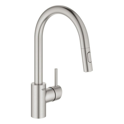 Grohe Concetto Keukenkraan - uittrekbare uitloop - 2 straalsoorten - Brushed Supersteel (RVS)