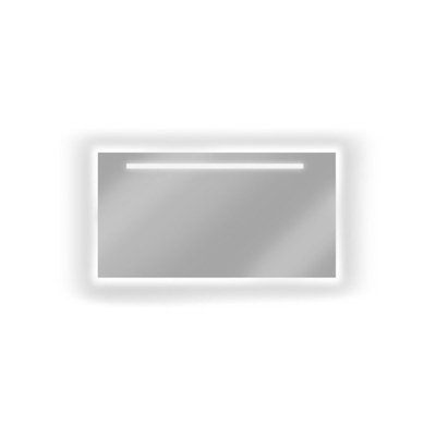 Looox X Line spiegel – 90x70 cm – directe en indirecte LED – spiegelverwarming – Zilver