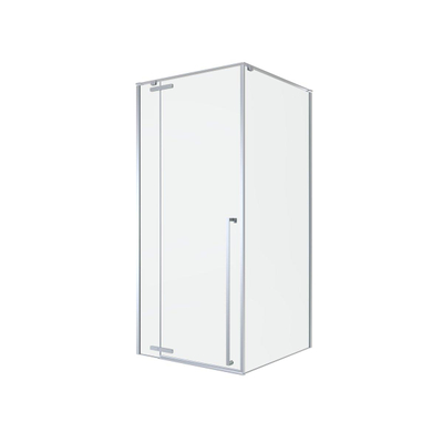 Royal Plaza Guard Porte de douche pivotante avec paroi fixe 100x200cm verre clair chrome