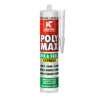 Griffon Poly max ms colle mastic d'étanchéité 290 ml. transparent