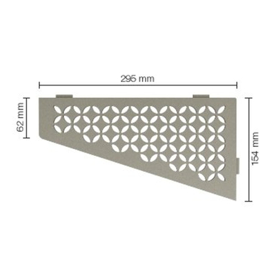 Schluter Shelf-E-S3 planchet - 29.5x15.4x0.5cm - inbouw - Perforatie: Floral - gecoat steengrijs