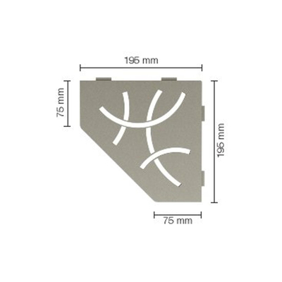 Schluter étagère courbe 19,5x19,5cm gris pierre