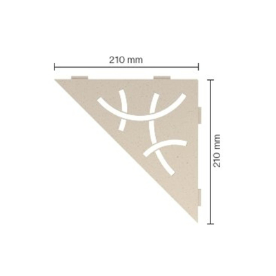 Schluter Shelf-E-S1 planchet - 21x21x0.5cm - inbouw - Driehoek - Perforatie: Curve - gecoat Ivoor
