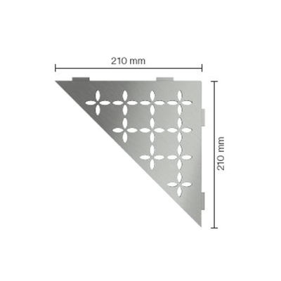 Schluter Shelf-E-S1 planchet - 21x21x0.5cm - inbouw - Driehoek - Perforatie: Floral - RVS geborsteld