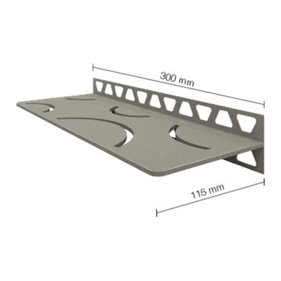 Schluter Shelf-W-S1 planchet - 30x11.5x0.5cm - inbouw - Rechthoek - Perforatie: Curve - gecoat steengrijs