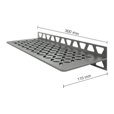 Schluter Shelf-W-S1 planchet - 30x11.5x0.5cm - inbouw - Rechthoek - Perforatie: Floral - RVS geborsteld