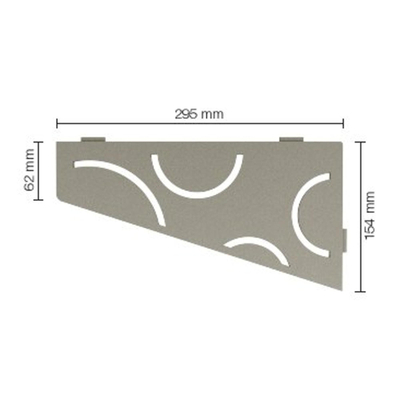 Schluter Shelf-E-S3 planchet - 29.5x15.4x0.5cm - inbouw - Perforatie: Curve - RVS geborsteld