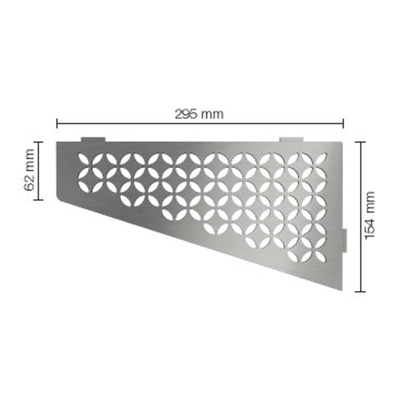 Schluter Shelf-E-S3 planchet - 29.5x15.4x0.5cm - inbouw - Perforatie: Floral - RVS geborsteld