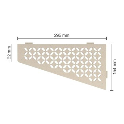 Schluter Shelf-E-S3 planchet - 29.5x15.4x0.5cm - inbouw - Perforatie: Floral - gecoat Ivoor