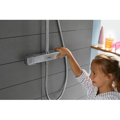Hansgrohe Croma E280 showerpipe: mit mitigeur thermostatique m. 1jet pomme de tête m. 3jet douchette multi et flexible de douche 160cm chrome