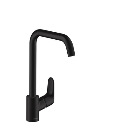 Hansgrohe Focus Mitigeur de cuisine 1 trou 260 mm avec bec haut pivotant réglable à 110°. 150° et 360° noir mat