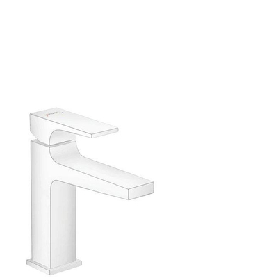 Hansgrohe Metropol Robinet de lavabo 1 trou 110 avec vidage à pression et bec fixe 13,5 cm blanc mat