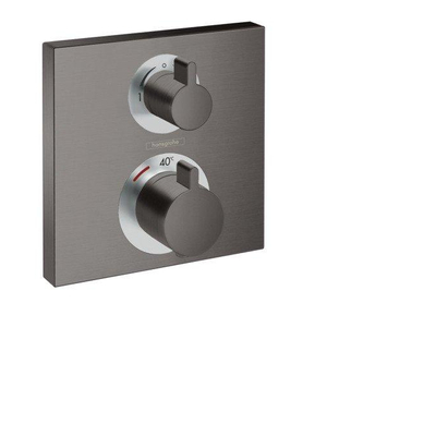 Hansgrohe Ecostat Square Ensemble de finition pour thermostat encastré avec robinet d'arrêt et inverseur chrome noir brossé