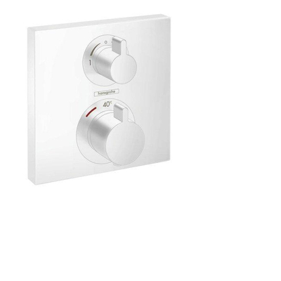 Hansgrohe Ecostat Square - afbouwdeel - voor inbouw - thermostaat - met stop- en omstelkraan - mat wit