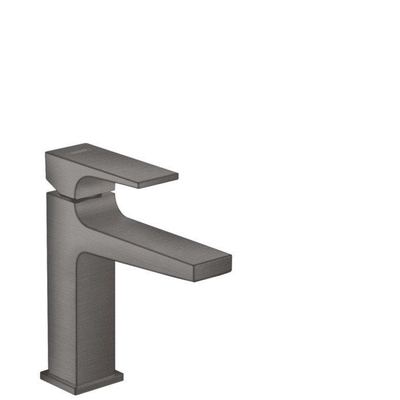 Hansgrohe Metropol 110 wastafelkraan - 18.4cm hoog - push open waste - voorsprong 13.5cm - brushed black chrome (antraciet)