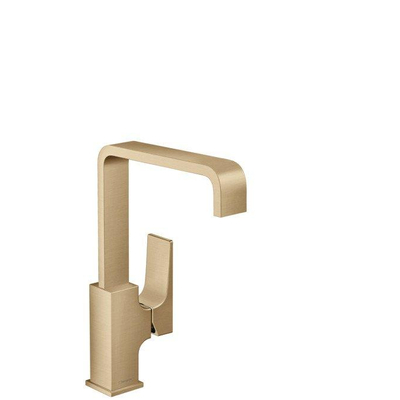 Hansgrohe Metropol Wastafelkraan - 230 met push open waste - met 120° draaibare uitloop 16.5cm - geborsteld brons