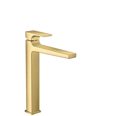 Hansgrohe Metropol 1-gats wastafelkraan - 260 met push open waste - met voorsprong vaste uitloop 20.4cm - glans goud