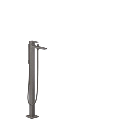 Hansgrohe Metropol Pièce de finition pour mitigeur de baignoire sur pied montage au sol avec inverseur avec tête bec fixe 23.5cm chrome noir brossé