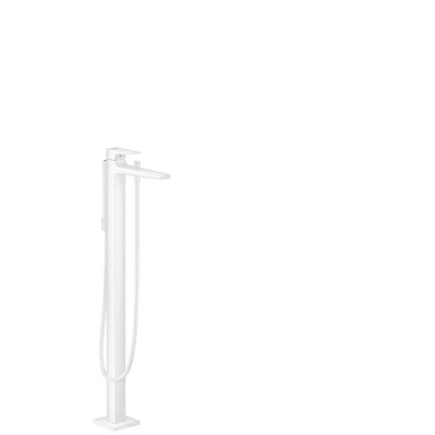 Hansgrohe Metropol partie de finition pour robinet baignoire sur pied montage au sol avec inverseur avec débordement bec fixe 23,5 cm blanc mat