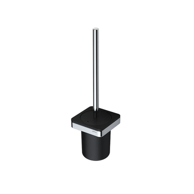 Geesa Frame Brosse de toilettes avec support Noir / Chrome (tête de brosse noire)