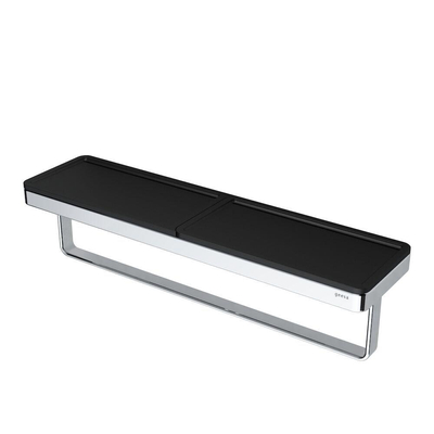 Geesa Frame Handdoekrek met planchet 42cm Zwart / Chroom